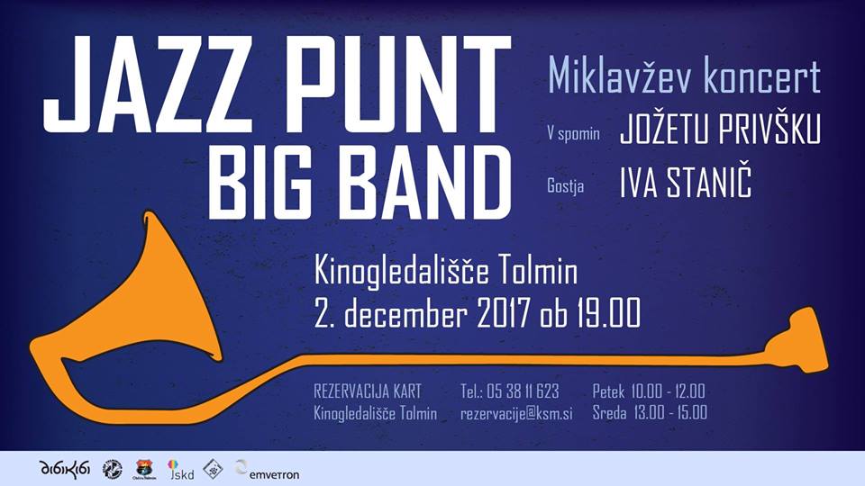 MIKLAVŽEV KONCERT: JAZZ PUNT BIG BAND TOLMIN Z GOSTJO IVO STANIČ