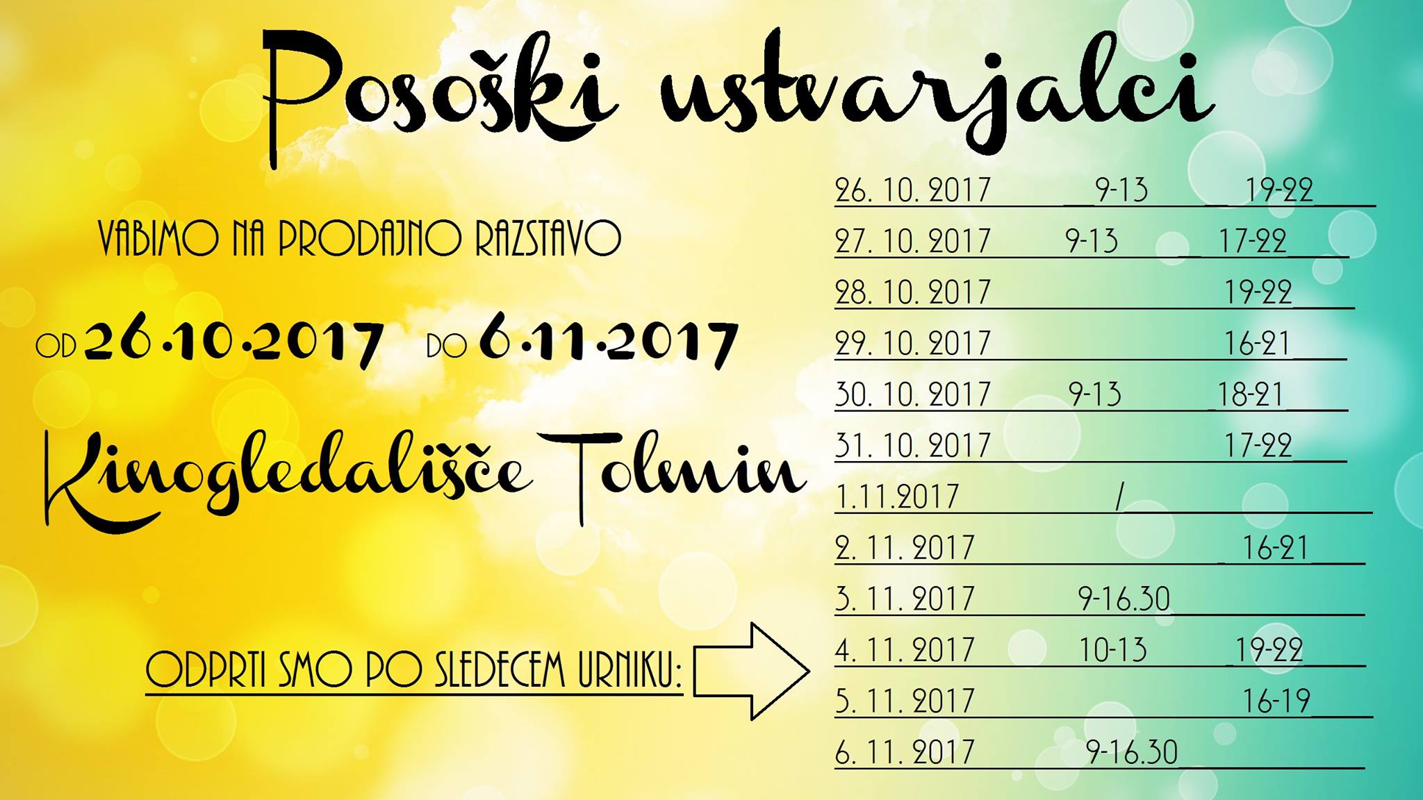 PRODAJNA RAZSTAVA POSOŠKIH USTVARJALCEV