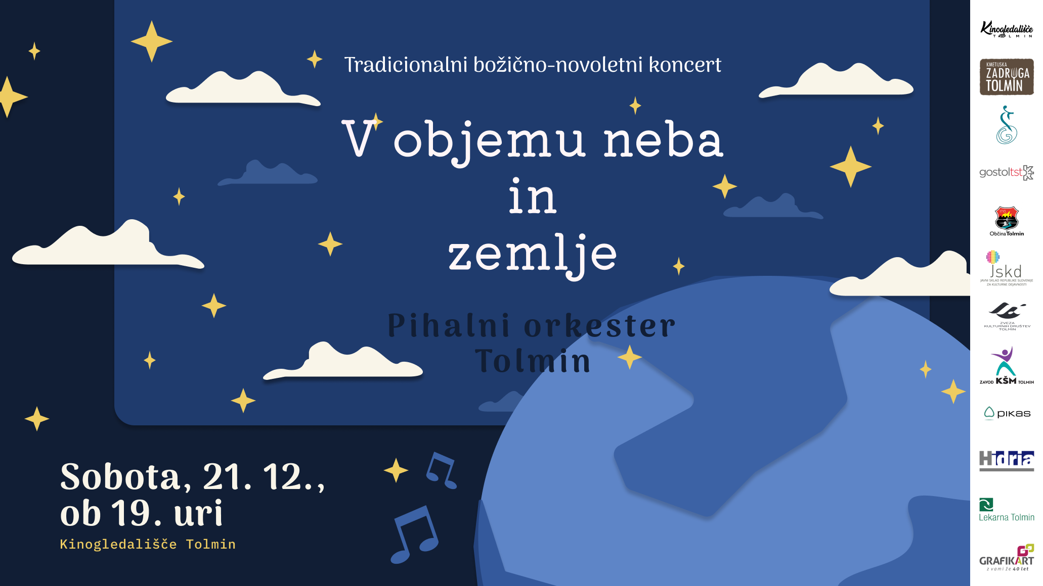 BOŽIČNO NOVOLETNI KONCERT PIHALNEGA ORKESTRA TOLMIN, org. PO Tolmin
