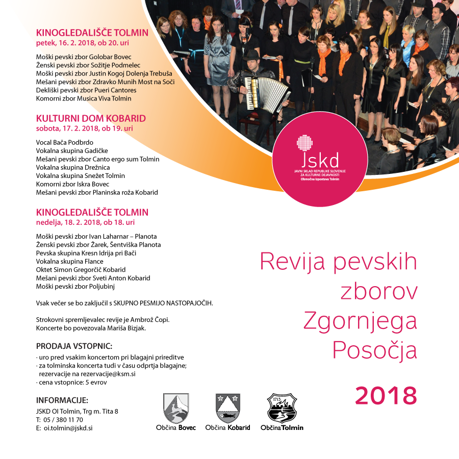 REVIJA PEVSKIH ZBOROV ZGORNJEGA POSOČJA 2018